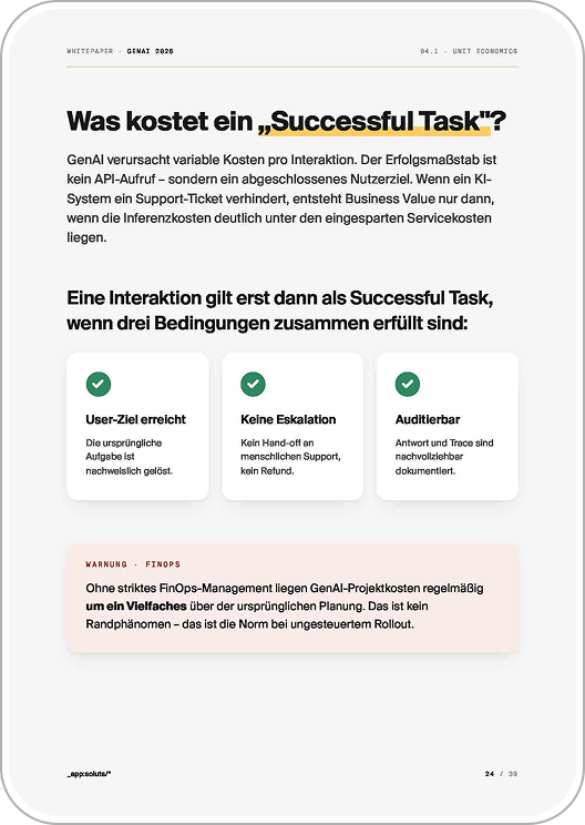 Screenshot aus dem Whitepaper zu Kosten und Erfolgsmessung von GenAI